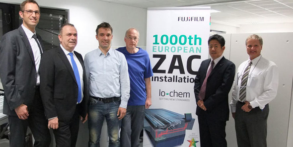 Fujifilm marks the 1000th installation of their ‘lo-chem’ system - FLH-Z ‘ZAC’ for Brillia HD LH-PLE plates, produced by Glunz & Jensen.
